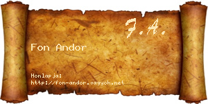 Fon Andor névjegykártya